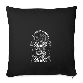 Snake animal skin leather gift nature poison - Sofa pillowcase 17,3'' x 17,3'' (45 x 45 cm) - black - Front