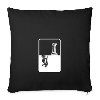 Springer Tower Chess Chess Pieces Gift - Sofa pillowcase 17,3'' x 17,3'' (45 x 45 cm) - black - Front