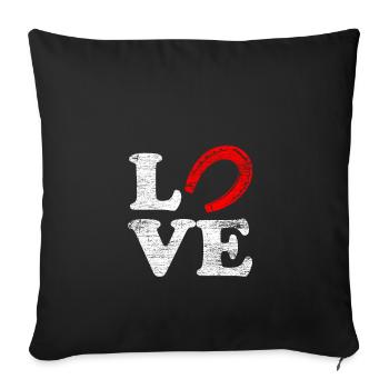 Horse Love Horseshoe Riding Gift Animal Pony - Sofa pillowcase 17,3'' x 17,3'' (45 x 45 cm) - black - Front
