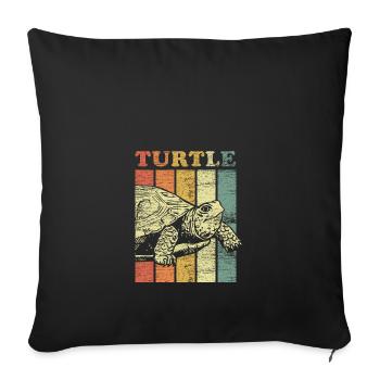 Schildkröte Modern Tier Geschenk Ozean Meer Zoo - Sofakissenbezug 45 x 45 cm - Schwarz - Vorne