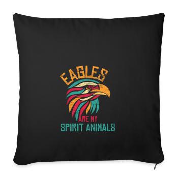Eagles are my spiritual animals gift colorful - Sofa pillowcase 17,3'' x 17,3'' (45 x 45 cm) - black - Front