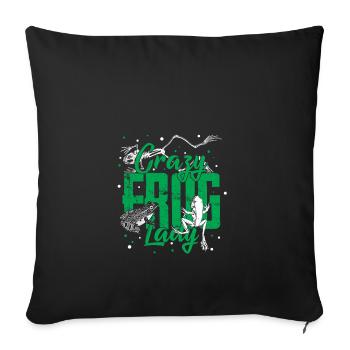 Crazy frog lady vintage animal water gift - Sofa pillowcase 17,3'' x 17,3'' (45 x 45 cm) - black - Front