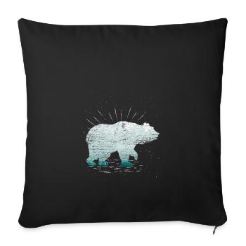 Forest bear gift vintage animal predator fish - Sofa pillowcase 17,3'' x 17,3'' (45 x 45 cm) - black - Front