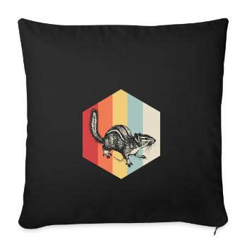 Écureuil, rongeurs, noix, cadeau, animal - Housse de coussin décorative 45 x 45 cm - noir - Devant