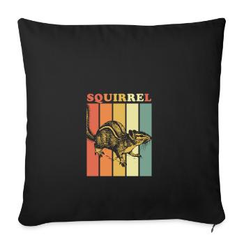 Écureuil noix forêt arbre arbre animal cadeau idée - Housse de coussin décorative 45 x 45 cm - noir - Devant