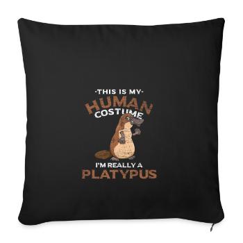 Platypus costume carnival halloween animal - Sofa pillowcase 17,3'' x 17,3'' (45 x 45 cm) - black - Front