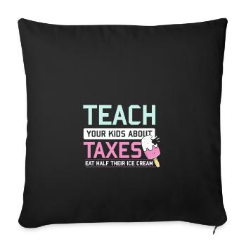 Enseignez aux enfants le financement des taxes sur l'argent - Housse de coussin décorative 45 x 45 cm - noir - Devant