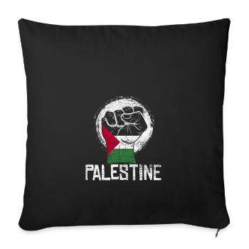 Poing de la Palestine - Housse de coussin décorative 45 x 45 cm - noir - Devant