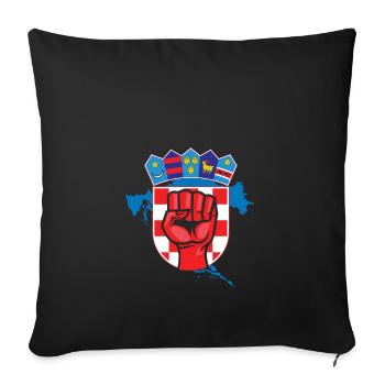 Croatia - Sofa pillowcase 17,3'' x 17,3'' (45 x 45 cm) - black - Front