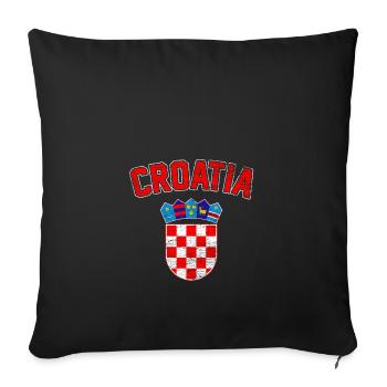 Croatia - Sofa pillowcase 17,3'' x 17,3'' (45 x 45 cm) - black - Front