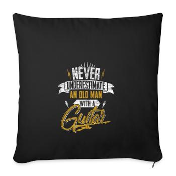 Guitar strings guitarist gift music instrument - Sofa pillowcase 17,3'' x 17,3'' (45 x 45 cm) - black - Front
