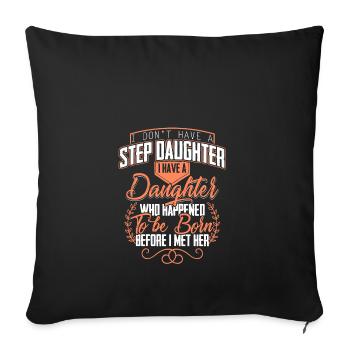 Daughter gift bride wedding father mother - Sofa pillowcase 17,3'' x 17,3'' (45 x 45 cm) - black - Front