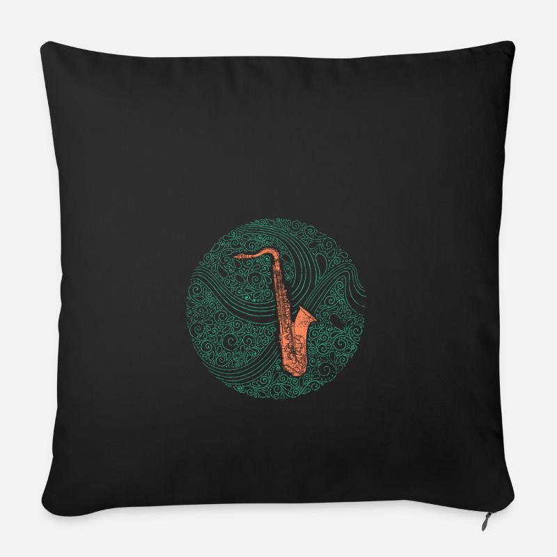 Saxofon - Sofakissenbezug 45 x 45 cm - Schwarz