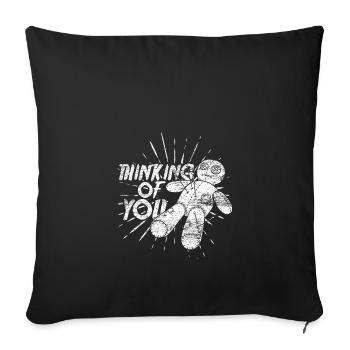 Poupée vaudou costume d'Halloween cadeau fantôme - Housse de coussin décorative 45 x 45 cm - noir - Devant