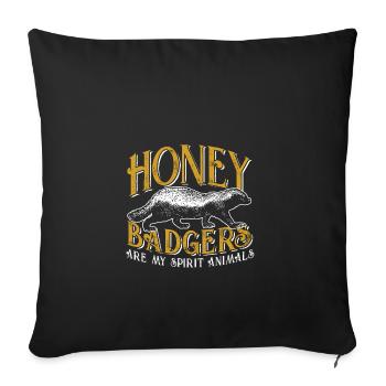 Honigdachs Dachs Geist Tier Geschenk vintage Natur - Sofakissenbezug 45 x 45 cm - Schwarz - Vorne