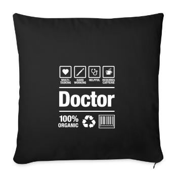 Doctor medicine doctor gift surgeon medic - Sofa pillowcase 17,3'' x 17,3'' (45 x 45 cm) - black - Front