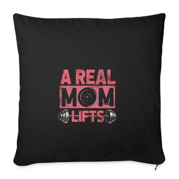 Idée de cadeau vintage mère sportive - Housse de coussin décorative 45 x 45 cm - noir - Devant
