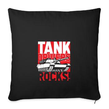 Panzer - Sofakissenbezug 45 x 45 cm - Schwarz - Vorne