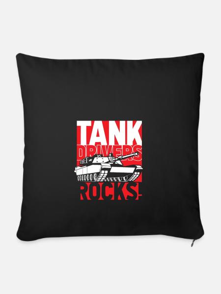 Panzer - Sofakissenbezug 45 x 45 cm - Schwarz