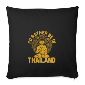 Thailand - Sofakissenbezug 45 x 45 cm - Schwarz - Vorne