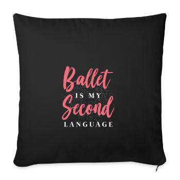 Ballett - Sofakissenbezug 45 x 45 cm - Schwarz - Vorne