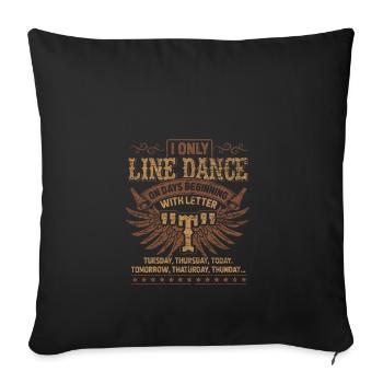 Linedance Western Country Cowboy Tanz Stiefel - Sofakissenbezug 45 x 45 cm - Schwarz - Vorne