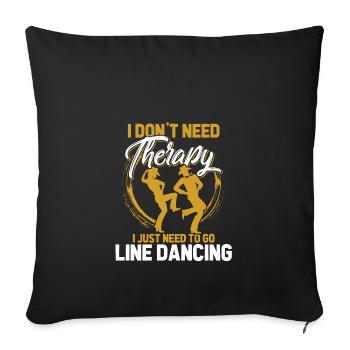 Line Dance - Sofakissenbezug 45 x 45 cm - Schwarz - Vorne