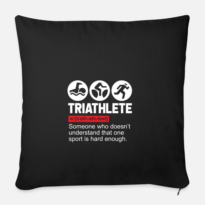 Triathlet - Sofakissenbezug 45 x 45 cm - Schwarz