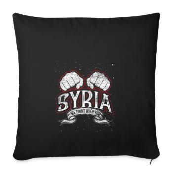 Free Syria - Sofa pillowcase 17,3'' x 17,3'' (45 x 45 cm) - black - Front
