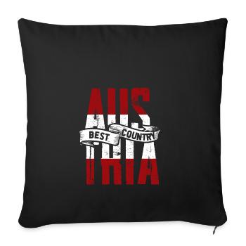 Austria - Sofa pillowcase 17,3'' x 17,3'' (45 x 45 cm) - black - Front