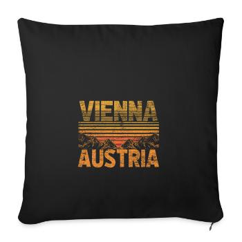Austria Vienna - Sofa pillowcase 17,3'' x 17,3'' (45 x 45 cm) - black - Front