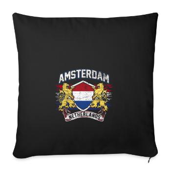 Amsterdam - Sofa pillowcase 17,3'' x 17,3'' (45 x 45 cm) - black - Front