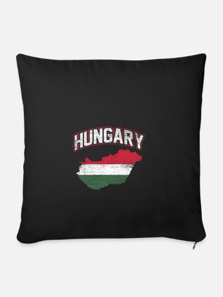 Ungarn - Sofakissenbezug 45 x 45 cm - Schwarz