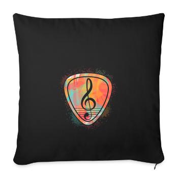 Clef treble clef guitar plectrum - Sofa pillowcase 17,3'' x 17,3'' (45 x 45 cm) - black - Front