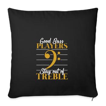 Bass Clef Clef Musician Gift - Sofa pillowcase 17,3'' x 17,3'' (45 x 45 cm) - black - Front