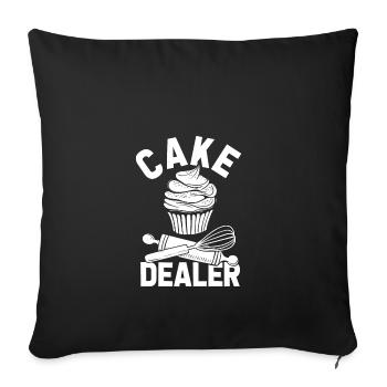 Bakers at work bake bun bread wheat - Sofa pillowcase 17,3'' x 17,3'' (45 x 45 cm) - black - Front