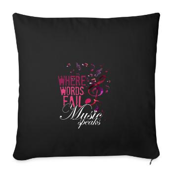 Music gift clef music school major minor - Sofa pillowcase 17,3'' x 17,3'' (45 x 45 cm) - black - Front