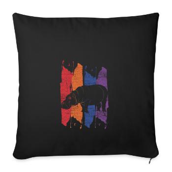 Nilpferd - Sofakissenbezug 45 x 45 cm - Schwarz - Vorne