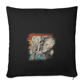 éléphant - Housse de coussin décorative 45 x 45 cm - noir - Devant