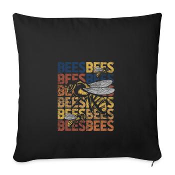 abeille - Housse de coussin décorative 45 x 45 cm - noir - Devant