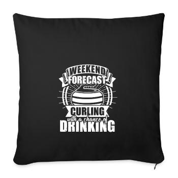 curling - Sofa pillowcase 17,3'' x 17,3'' (45 x 45 cm) - black - Front
