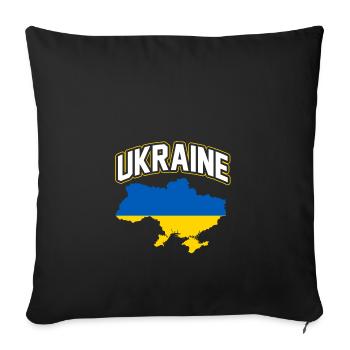 Ukraine - Sofa pillowcase 17,3'' x 17,3'' (45 x 45 cm) - black - Front