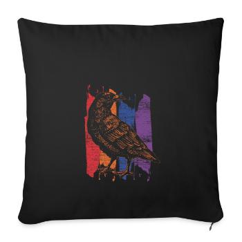 Krähe retro - Sofakissenbezug 45 x 45 cm - Schwarz - Vorne