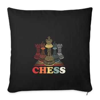 chess - Sofa pillowcase 17,3'' x 17,3'' (45 x 45 cm) - black - Front