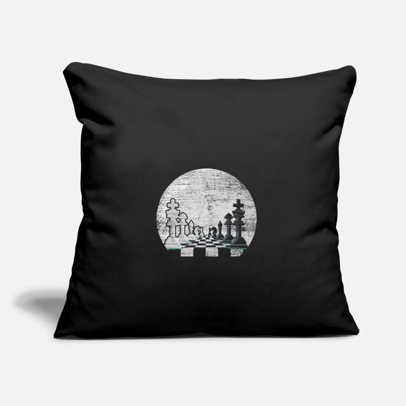 Échecs en échecs lune d’échecs jeu d’échecs Housse de coussin décorative 45 x 45 cm