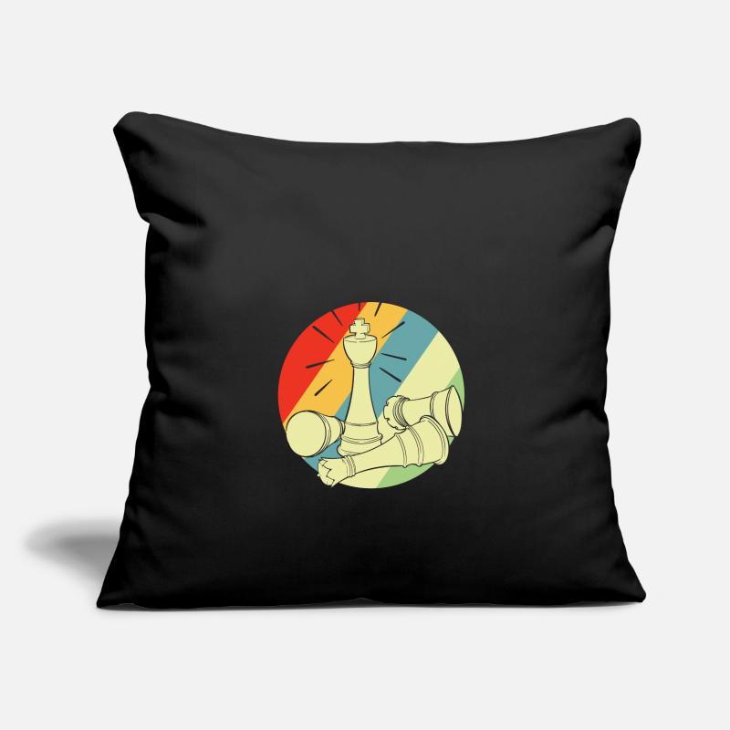 Jeu d’échecs rétro jeu d’échecs Housse de coussin décorative 45 x 45 cm