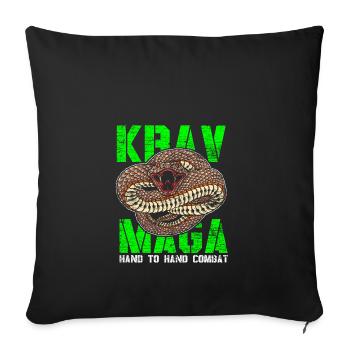 Krav Maga - Housse de coussin décorative 45 x 45 cm - noir - Devant