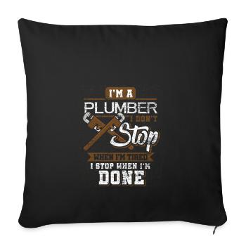 Plombier de plombier - Housse de coussin décorative 45 x 45 cm - noir - Devant