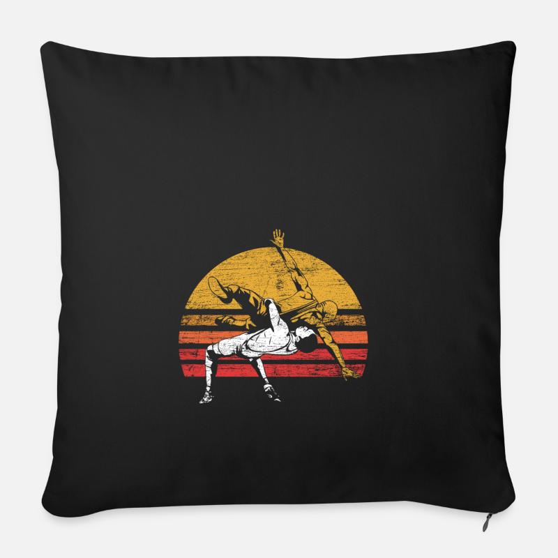 Lutte - Housse de coussin décorative 45 x 45 cm - noir