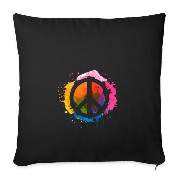 Signes de paix - Housse de coussin décorative 45 x 45 cm - noir - Devant